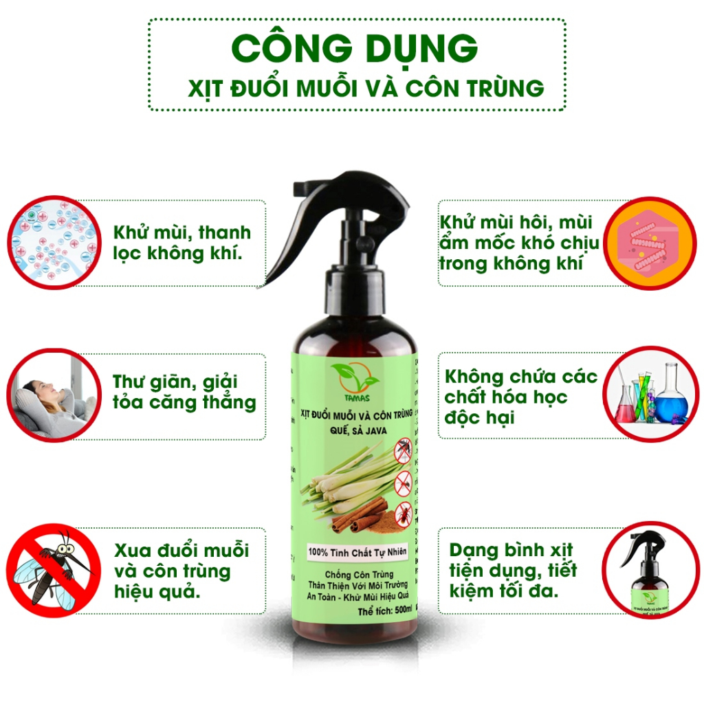 Ảnh Xịt Đuổi Muỗi Và Côn Trùng TAMAS 500ml. 1