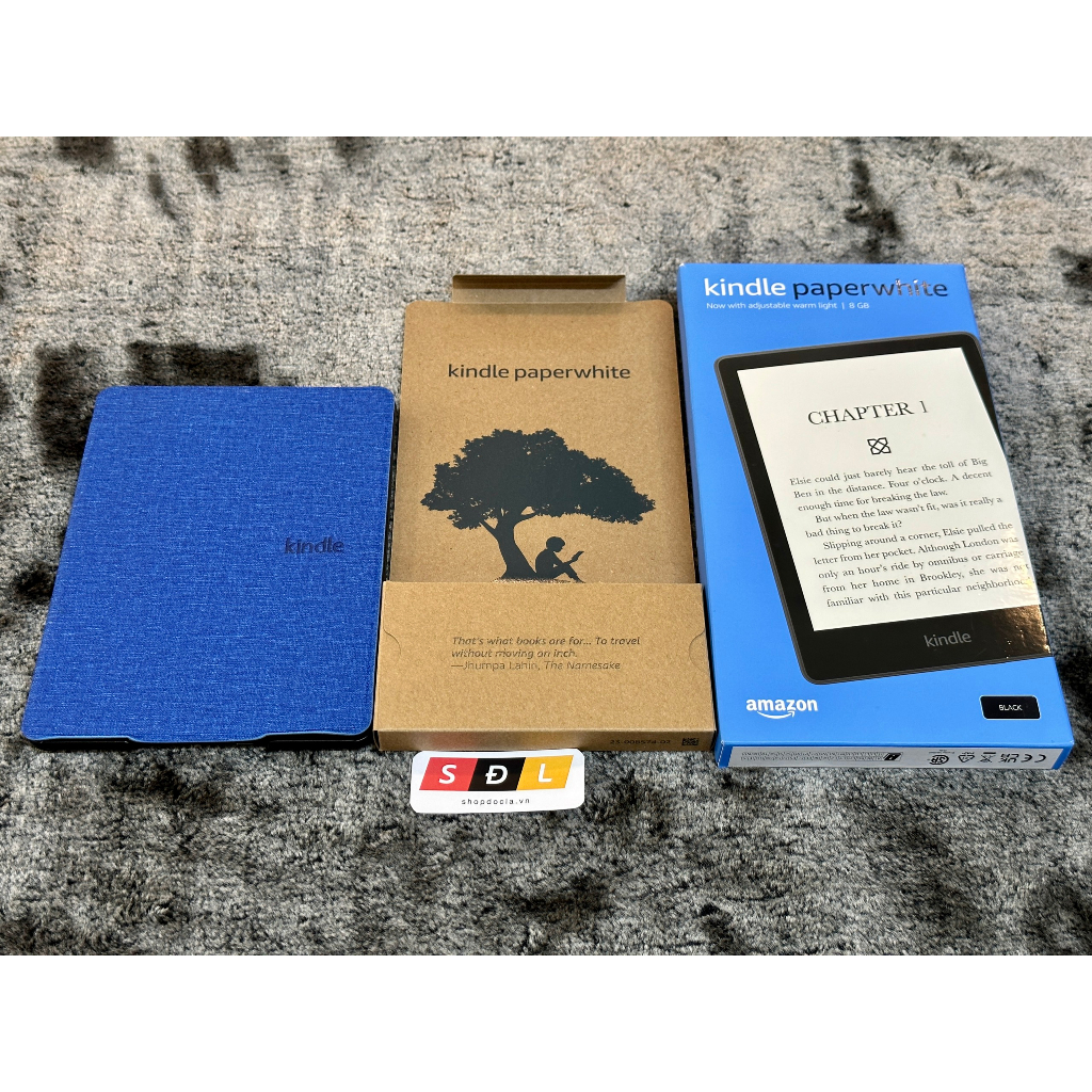 Máy đọc sách Amazon Kindle Paperwhite 2021 8GB 6.8 inch M2L3EK có bao da kèm theo Shopee Việt Nam