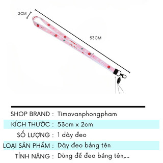 Dây Đeo Thẻ Học Sinh Gấu Dâu Bảng Tên Ngang Viên Cute Nhiều Mẫu Timo VPK48
