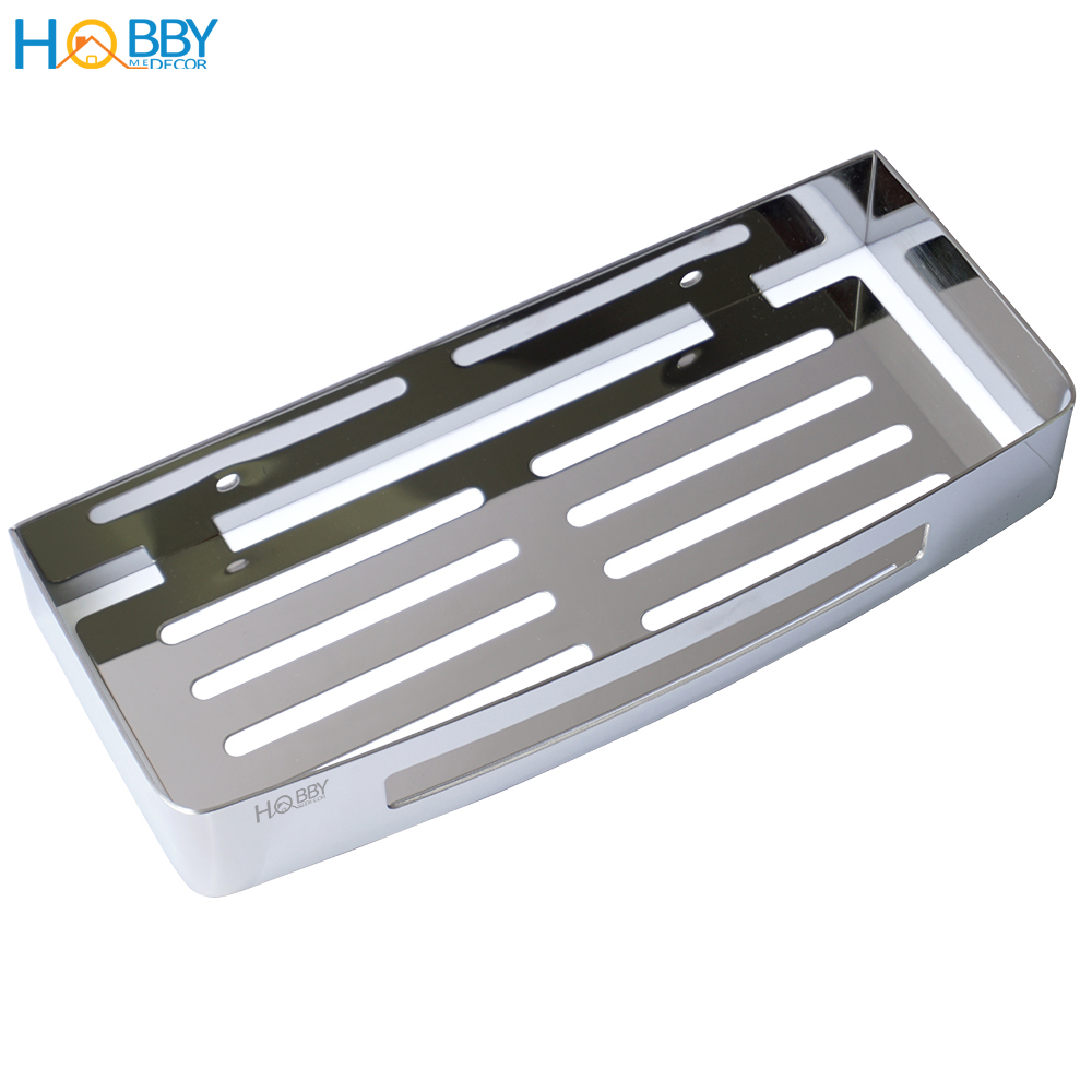 Kệ chữ nhật để đồ phòng tắm khoan tường inox 304 HOBBY home decor KCN2