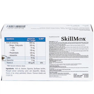Viên uống Omega 3 Nhuyễn Thể Skillmax hỗ trợ tăng cường thị lực(Hộp 30 viên)