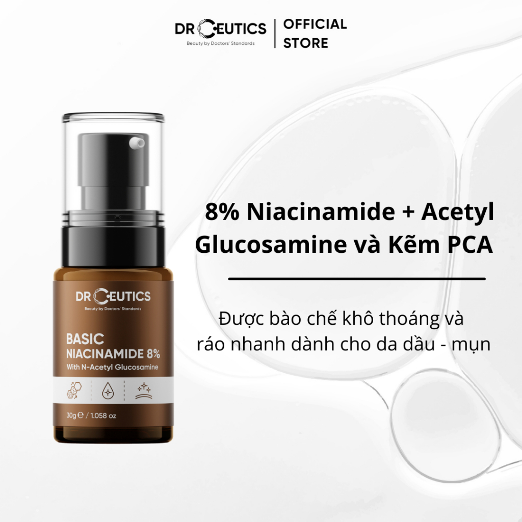 Ảnh DRCEUTICS Tinh Chất Niacinamide Basic 8% DrCeutics Cho Da Dầu Mụn (30g) 4
