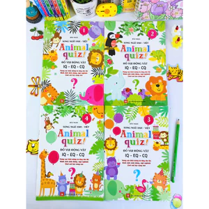 Sách - Combo 4 cuốn Animal quiz! (Song ngữ Anh Việt) - Đố vui động vật IQ - EQ - CQ - Tập 1-4