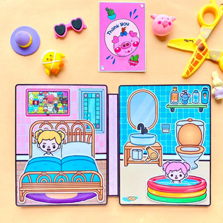 Ngôi nhà bé nhỏ Little House của chị em búp bê Toca Boca - búp bê giấy