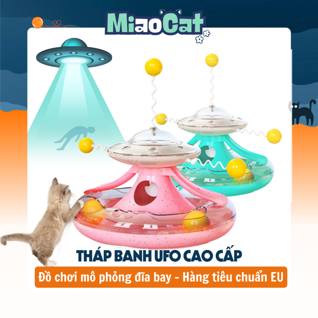 Đồ Chơi UFO Xoay & Bóng Xoay Cho Mèo DC390 | Shopee Việt Nam