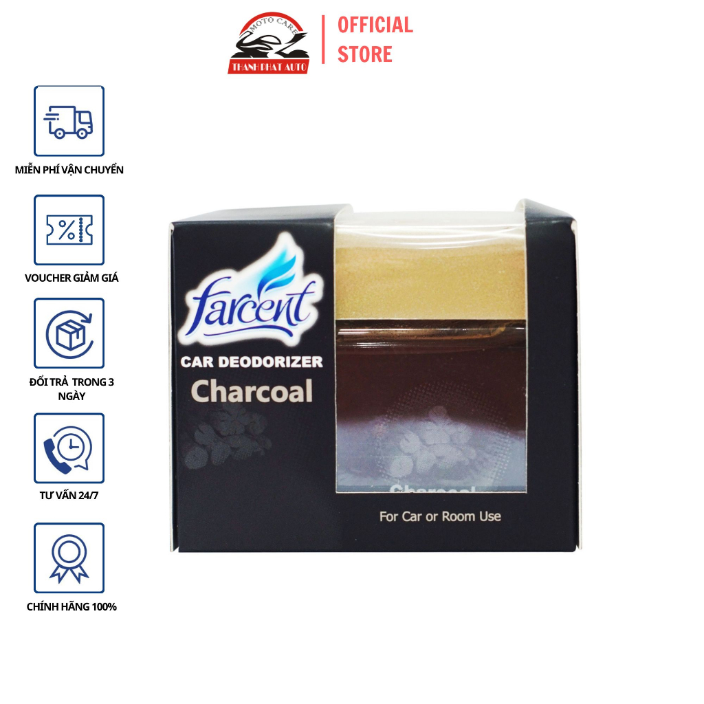 Sáp Thơm Dùng Trong Xe ÔTô Farcent Car Deodorizer Charcoal 120G