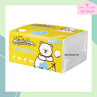 Khăn giấy Mini Bear 4 lớp 300 tờ/210 tờ Nhật Bản lành tính