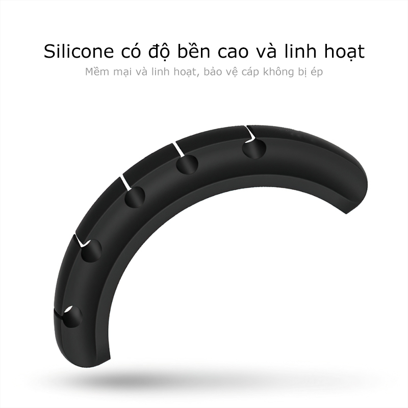 Kẹp Silicon Giữ Cáp, Cài Dây Sạc ,Tai Nghe Cố Định Gọn Gàng Tiện Dụng Nhiều