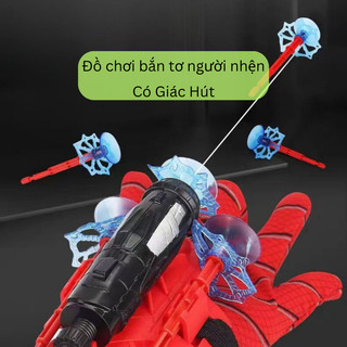 Đồ Chơi Bắn Tơ Người Nhện - Có Giác Hút Dính Đồ Vật, Kèm Dây, Cự Ly 5M - Găng Tay Người Nhện