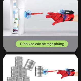 Đồ Chơi Bắn Tơ Người Nhện - Có Giác Hút Dính Đồ Vật, Kèm Dây, Cự Ly 5M - Găng Tay Người Nhện