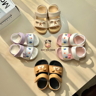 Dép Sandal đi học cho bé Cheerful Mario dập nổi 3d họa tiết Hello Kitty Và Gấu Nâu Siêu Cute Cho Bé Trai Bé Gái ( SD19 )