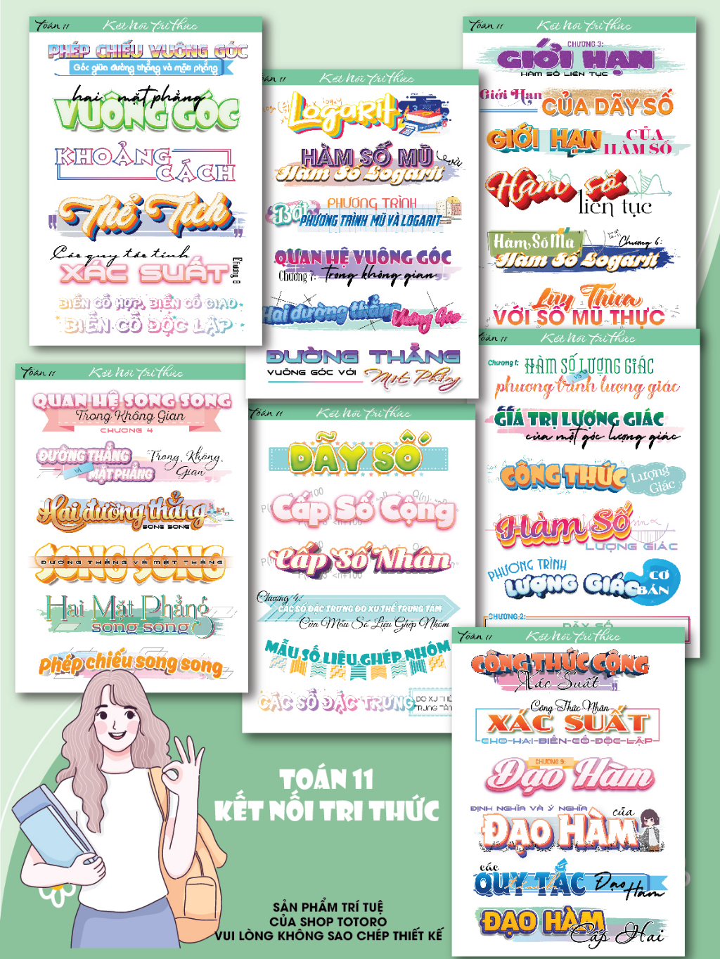 (CT mới) toán 11 kết nối tri thức gồm sticker 42 tiêu đề toán độc đáo ...