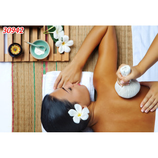 Tranh dán tường vải lụa Gội đầu Dưỡng Sinh Đắp mặt Massage/ Spa/ Salon/ Tắm Giác Hơi các dịch vụ