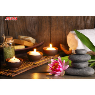 Tranh lụa dán phòng spa thẩm mỹ viện dưỡng da, gội đầu dưỡng sinh, quán gội đầu