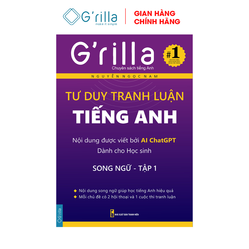 Ảnh Sách Tư duy tranh luận tiếng Anh tập 1 GRILLA, kèm App miễn phí 1