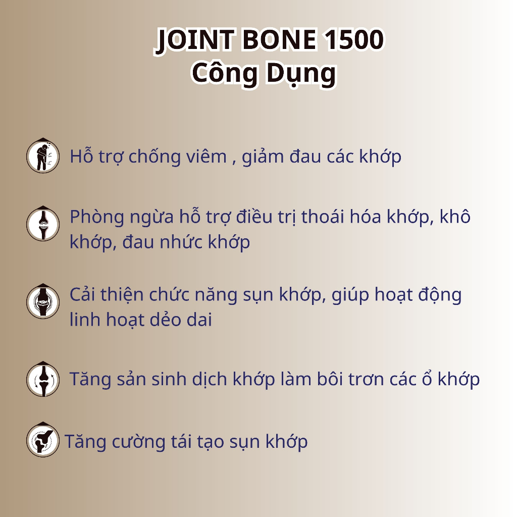 Ảnh Bổ Khớp Joint Bone 1500 Bổ Sung Glucosamine Giảm Đau,Thoái Hóa Khớp, Tăng Cường Dịch Khớp 30 Viên 2
