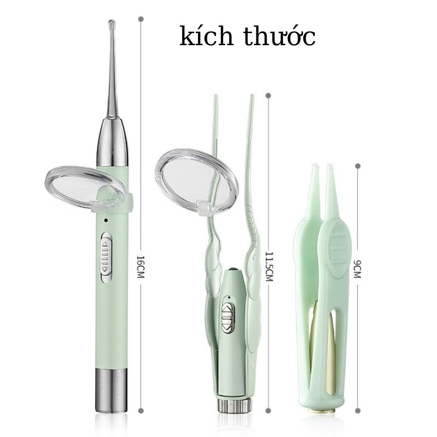 Bộ Dụng Cụ Lấy Ráy Tai Có Đèn Dạ Quang Cho Bé (không kèm pin)