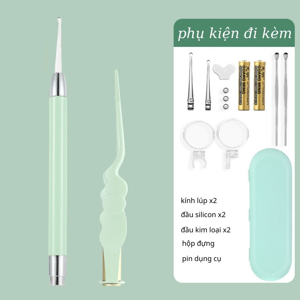 Bộ Dụng Cụ Lấy Ráy Tai Có Đèn Dạ Quang Cho Bé (không kèm pin)