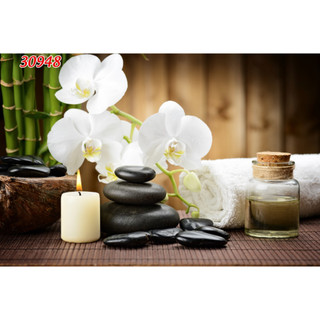 Tranh lụa dán phòng spa thẩm mỹ viện dưỡng da, gội đầu dưỡng sinh, quán gội đầu