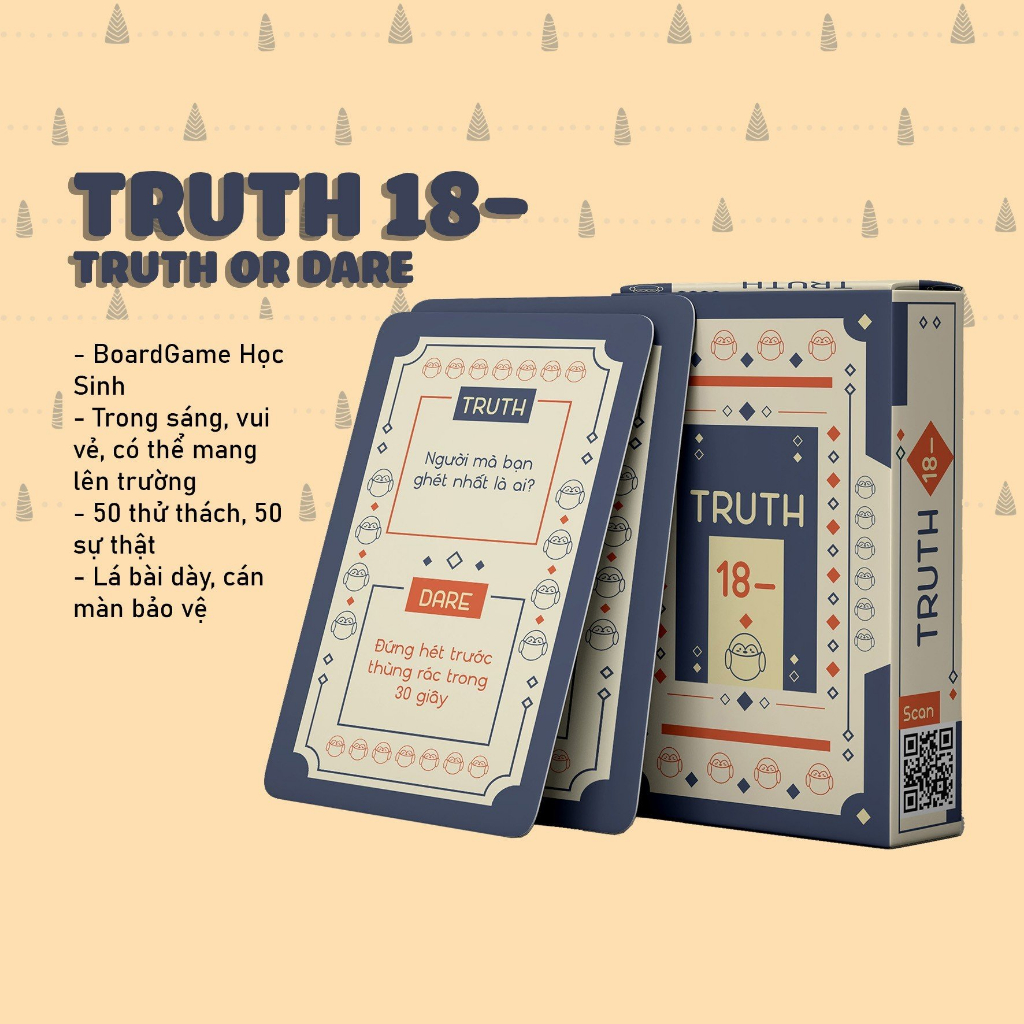 Bộ Bài Truth Or Dare Drinking Game 50 Lá Giấy Cứng Thử Thách Thú Vị Party Game