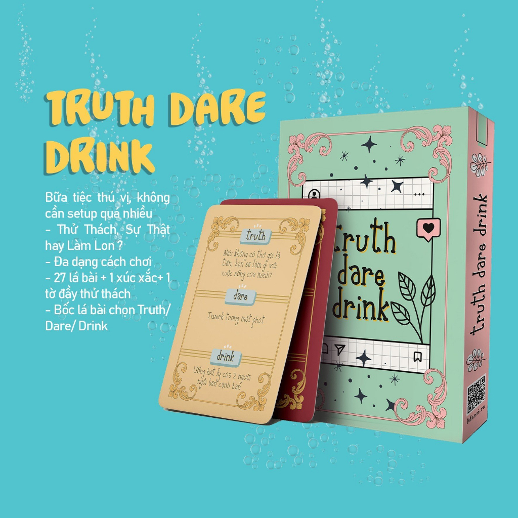 Bộ Bài Truth Dare Drink 27 Lá Giấy Cứng Party Game Nhậu Vui Nhộn Tụ Họp Bạn Bè