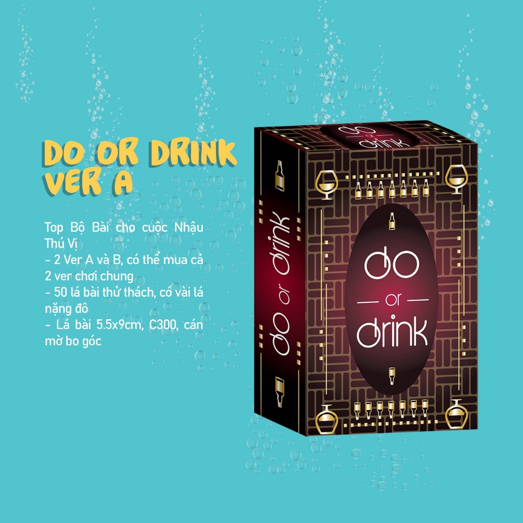 Bộ Bài Nhậu Do Or Drink 50 Lá Giấy Cứng Drinking Game Tiệc Tùng MaSoi SG