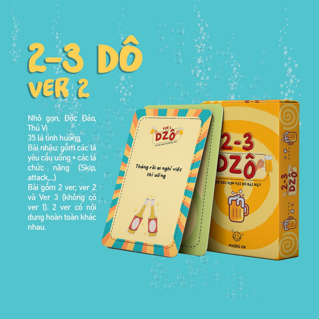 Bộ Bài Drinking 2-3 Dzô 35 Lá Giấy Cứng Party Game Nhậu Vui Nhộn Tụ Họp Bạn Bè