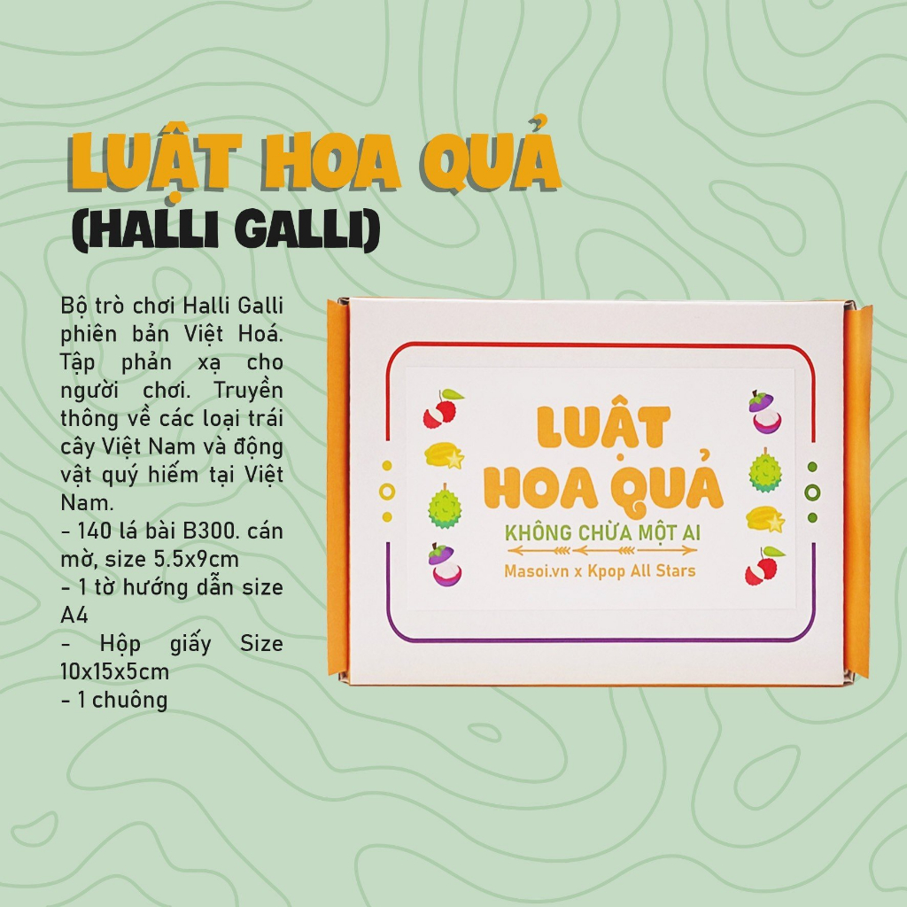 Bộ Bài Halli Galli Trái Cây Giấy Cứng Rèn Luyện Phản Xạ Nhanh Chơi Nhóm Vui Nhộn