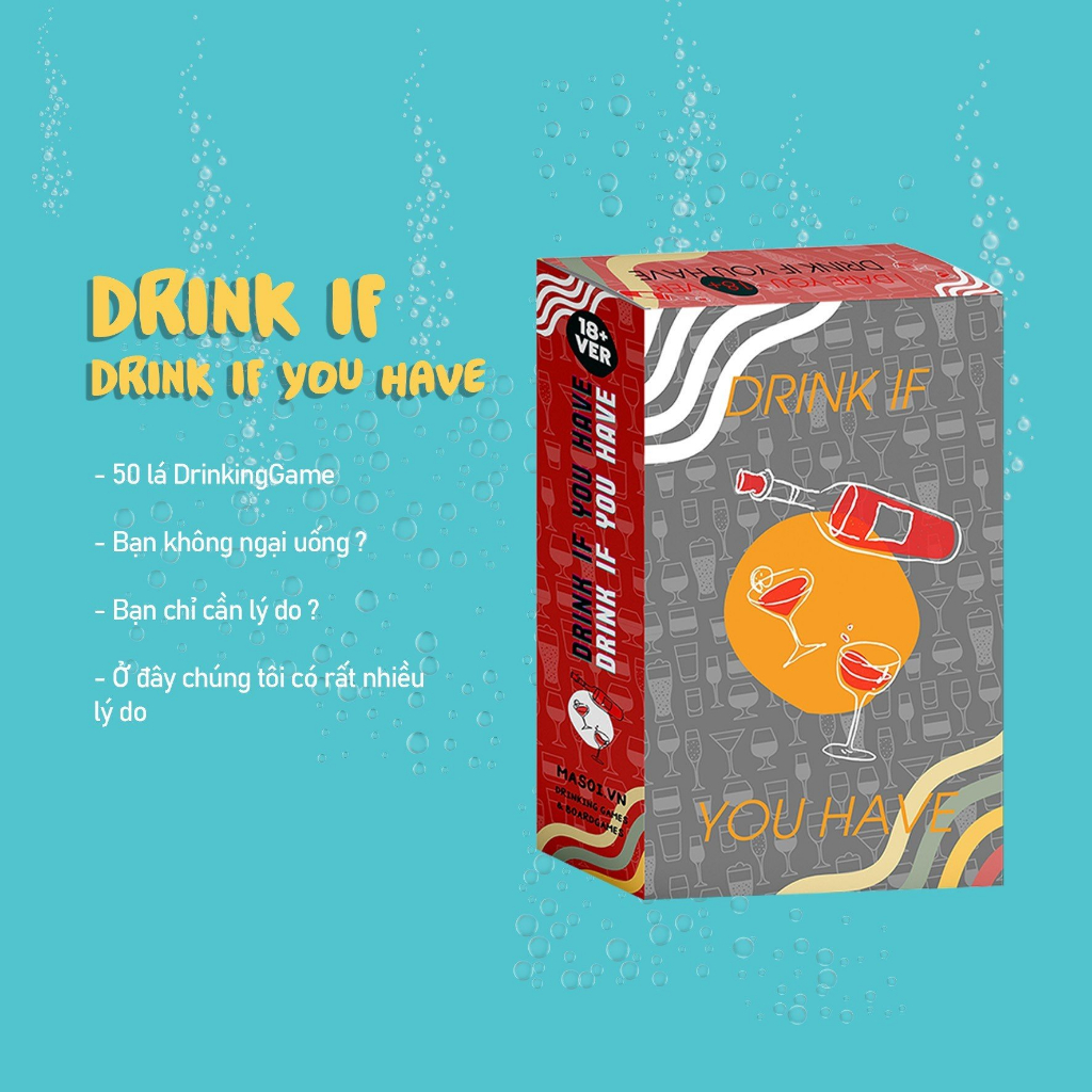 Bộ Bài Drink If You Have 50 Lá Giấy Cứng Drinking Game Party Thú Vị Chơi Nhóm