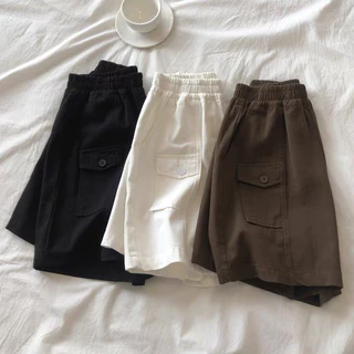Quần Short Kaki Nữ, Quần Đùi Kaki Loại Đẹp Cạp Chun Co Giãn MA101