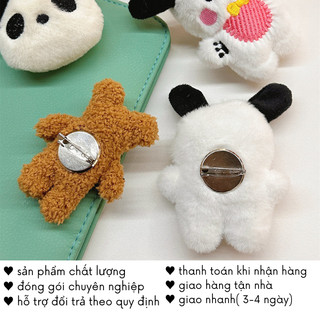 Ghim Cài Áo Gấu Bông Balo Cặp Huy Hiệu Cute PK72