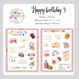 Sticker dán happy birthday, thôi nôi, lễ tốt nghiệp, trang trí kỷ ...