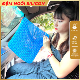 Đệm ngồi 3D Silicon cao cấp - Đệm lót mông thoáng khí chống đau mỏi, cấu trúc tổ ong cho người đi ô tô và văn phòng
