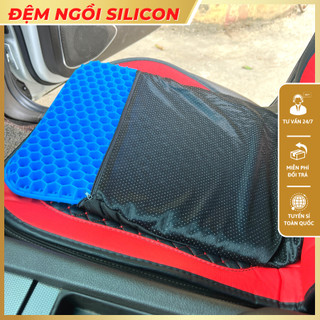 Đệm ngồi 3D Silicon cao cấp - Đệm lót mông thoáng khí chống đau mỏi, cấu trúc tổ ong cho người đi ô tô và văn phòng
