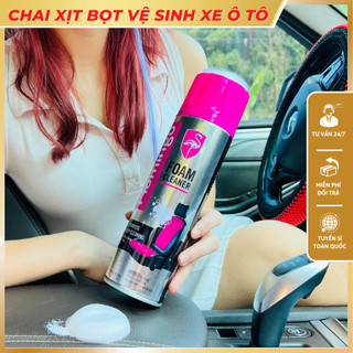 Combo xịt bọt tẩy nhựa, da vệ sinh nội thất xe + dưỡng nội thất xe hương cafe Flamingo + tặng 1 khăn lau nội thất xe