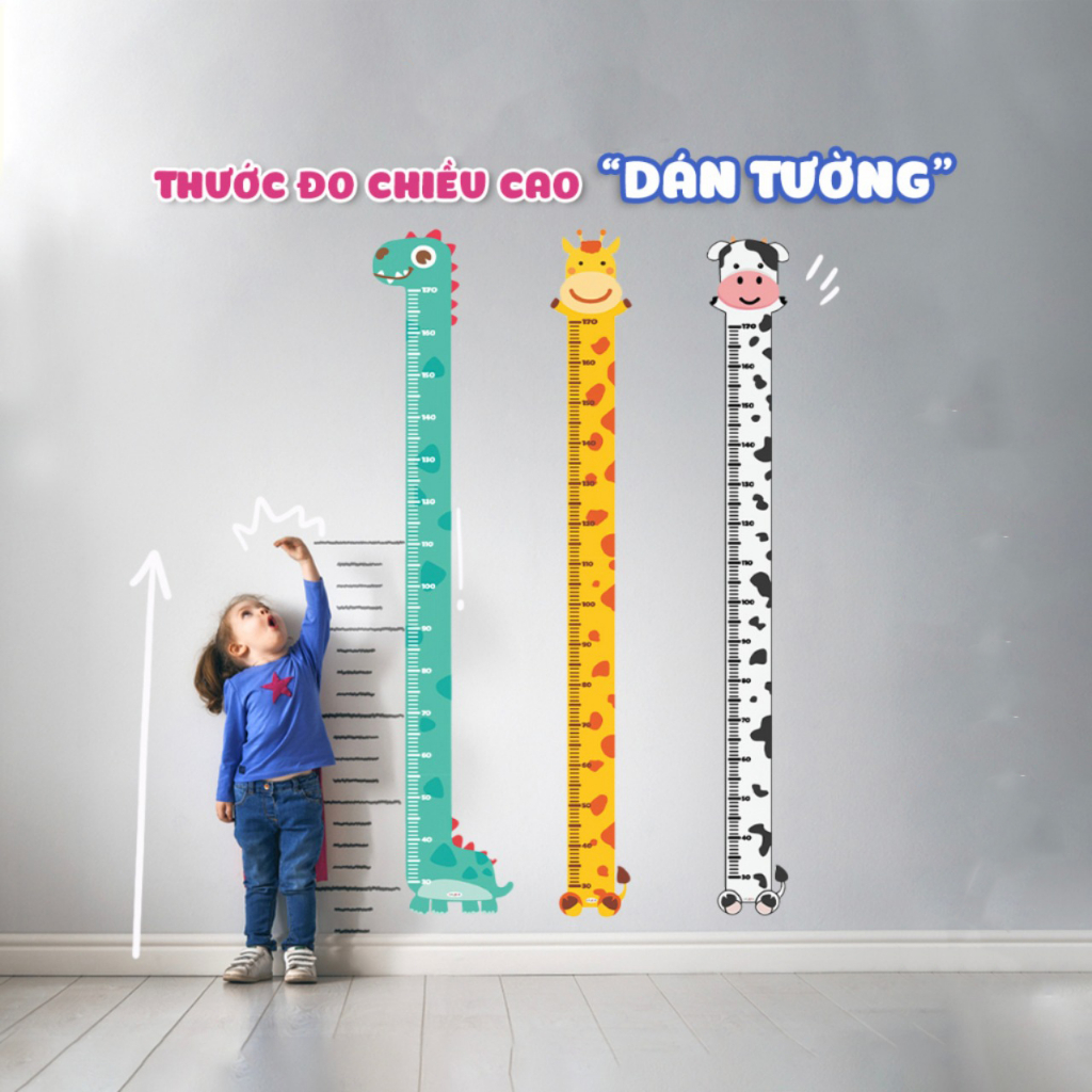 Thước Đo Chiều Cao dán tường cho bé Lalala baby hình con vật đáng yêu - Richy Bookshop