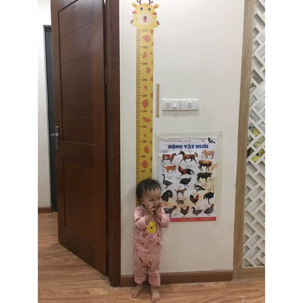 Thước Đo Chiều Cao dán tường cho bé Lalala baby hình con vật đáng yêu - Richy Bookshop