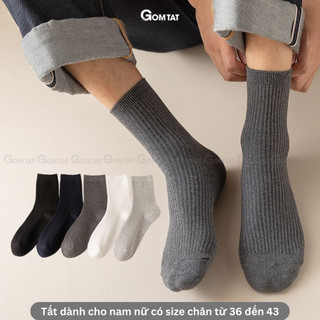 Set 10 đôi tất vớ cổ cao nam GOMTAT, chất liệu cotton dày dặn thoáng khí, thấm hút mồ hôi - CAOTRON-FIVE-2001-CB10