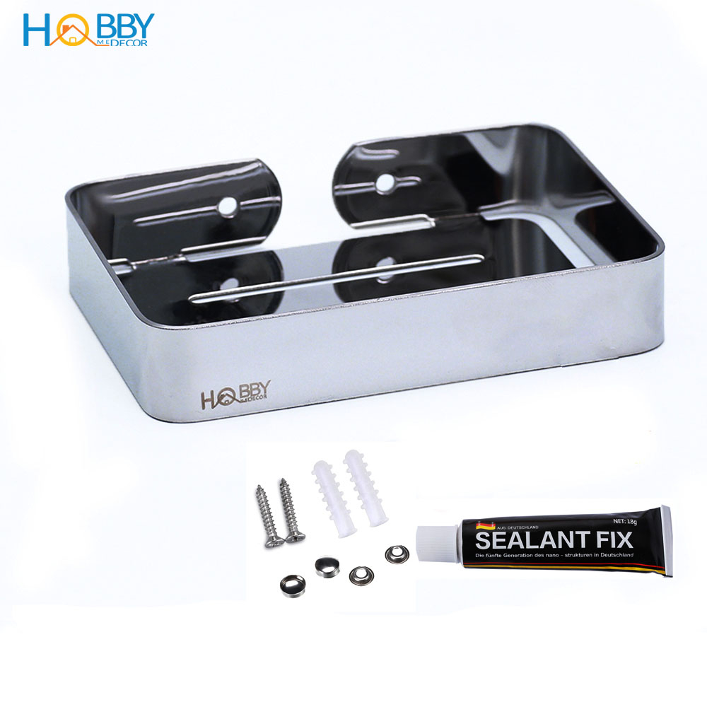 Kệ đựng xà bông cục dán tường inox 304 có keo dán Hobby Home Decor SB4