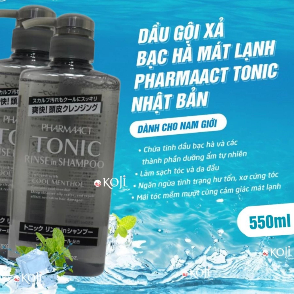 Ảnh Bộ sản phẩm dầu gội, sữa tắm Pharmaact bạc hà mát lạnh sạch sâu sáng khoái nội địa Nhật Bản - Bahachiha 4