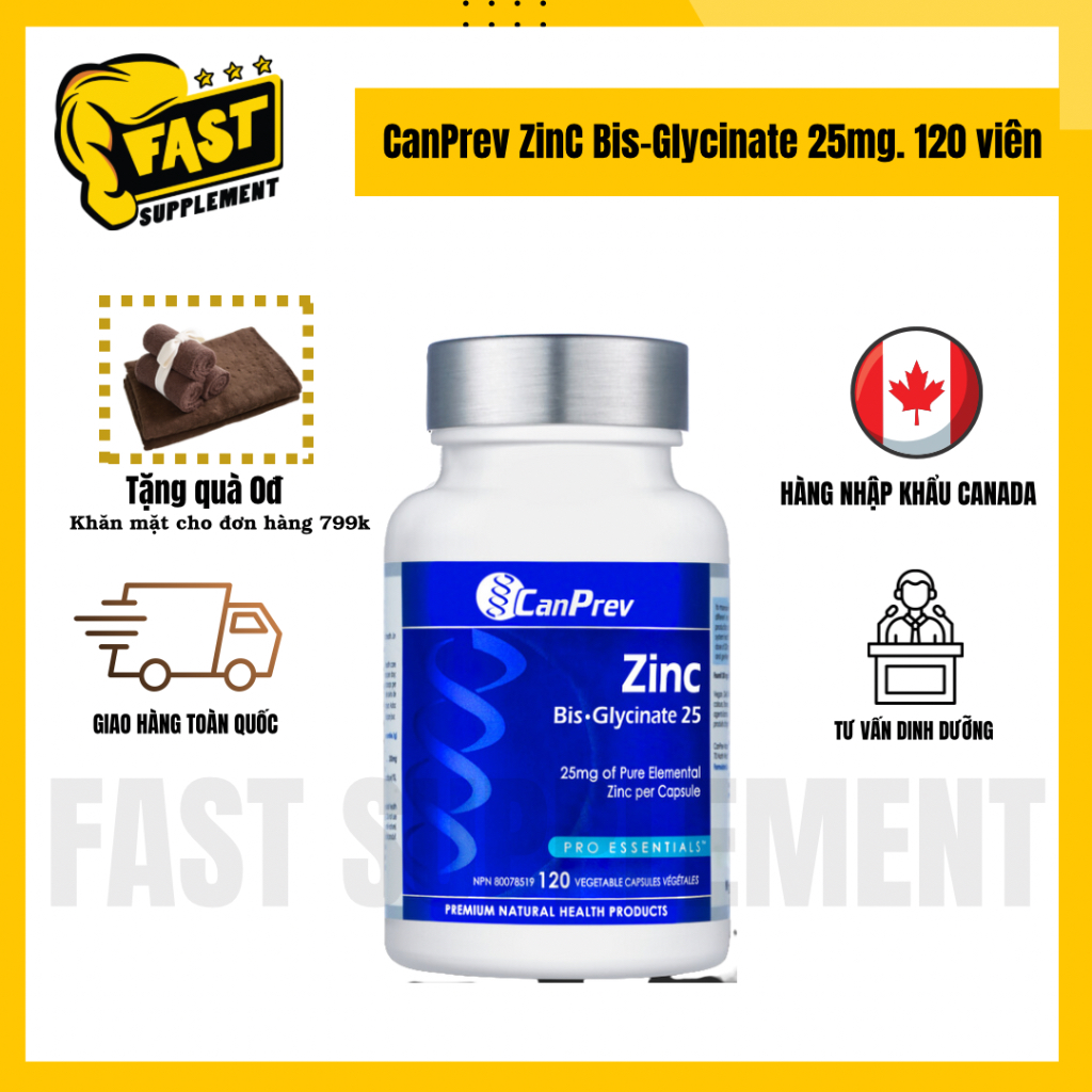 ZinC BisGlycinate 25mg CanPrev 120 viên Shopee Việt Nam