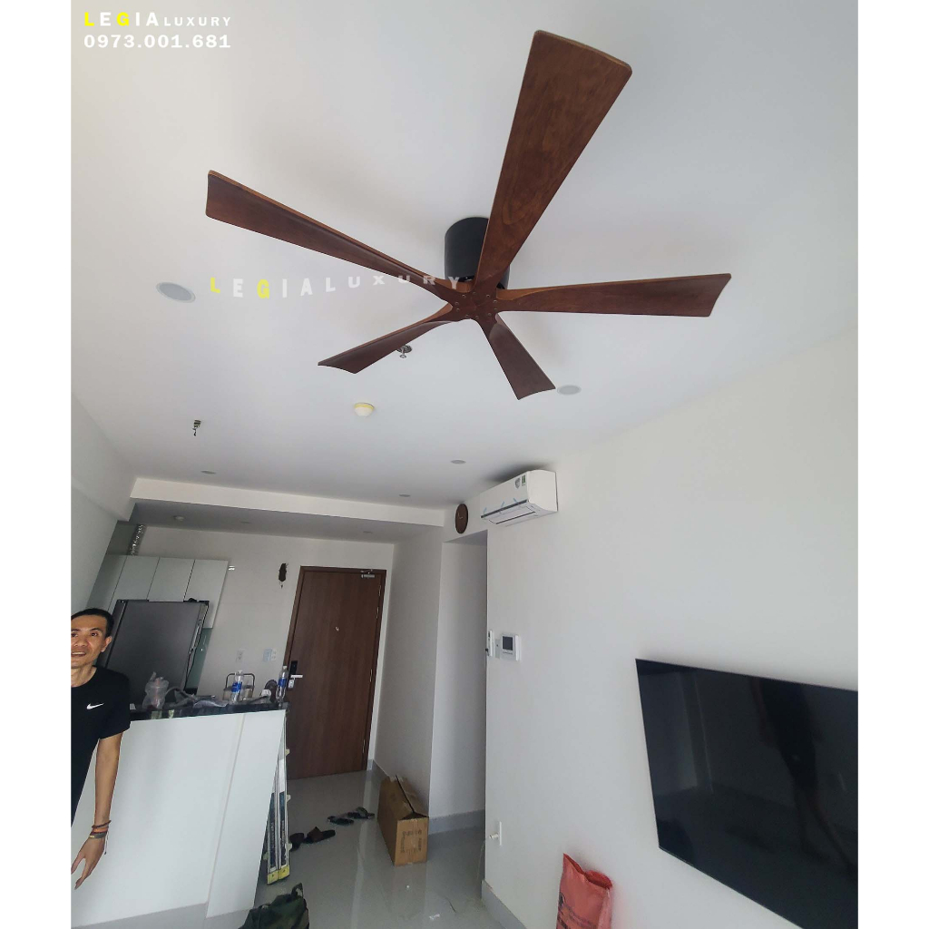 Ảnh Quạt Trần Cánh Gỗ Phong Cách Indochine LÊ GIA LGFAN738G - Chiều Cao 22cm - Sải Cánh 132cm - Bảo Hành 5 Năm 4