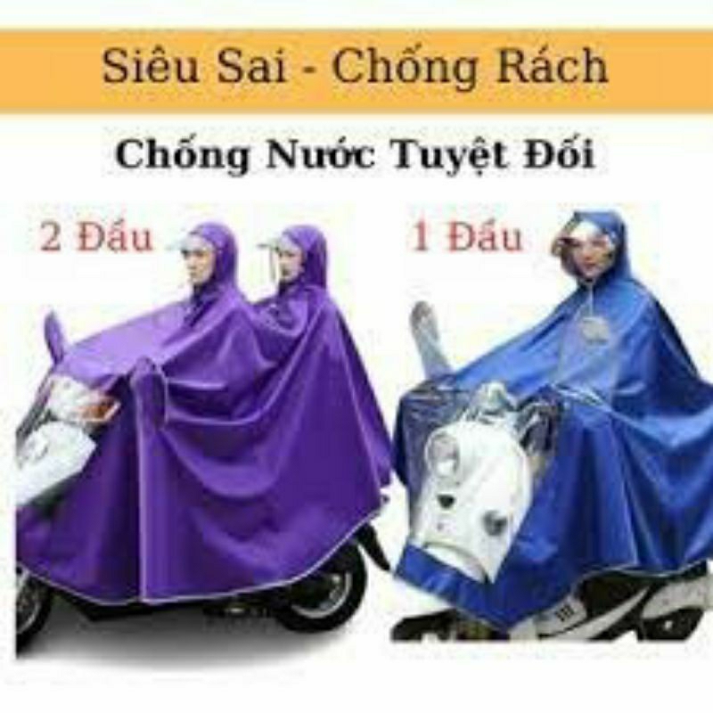 [HÀNG VN]Áo Mưa Phản Quang 1 Đầu và 2 Đầu Vải Dù Ép PVC Chống Rách Có ...