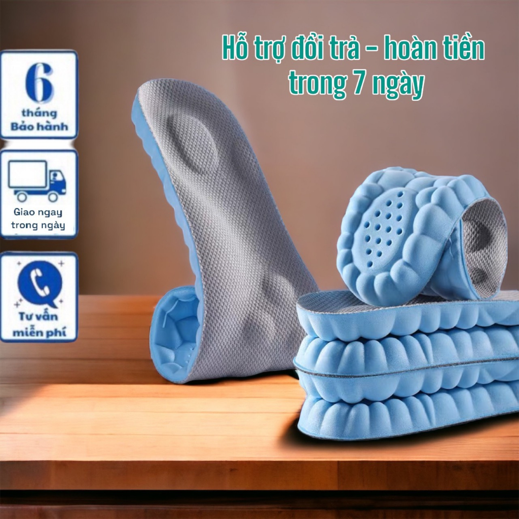Lót giày cao su non chuẩn 4D,lót giày bộ đội,thể thao,lao động,giày bộ đội, giảm mùi hôi, êm thoáng