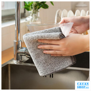 Combo 10 khăn lau chén đĩa hình vuông bằng than tre thấm hút cực nhanh GD559-KhanV25