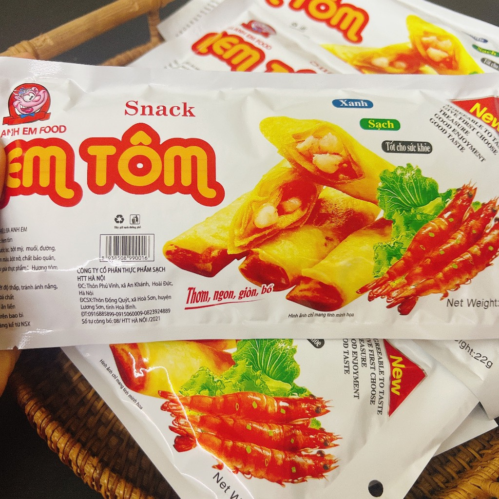 Snack Nem Tôm Ba Anh Em Food - Đồ Ăn Vặt Cổng Trường Hot - Snack Miếng Cay Cay