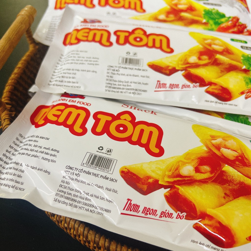 Snack Nem Tôm Ba Anh Em Food - Đồ Ăn Vặt Cổng Trường Hot - Snack Miếng Cay Cay