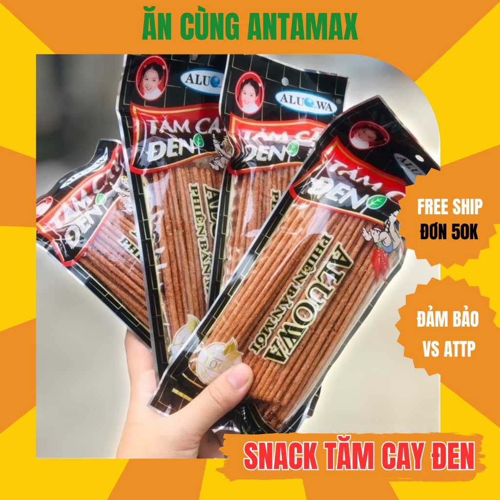 Snack Tăm Cay Đen ALUOWA - Snack Que Cay Tuổi Thơ - Đồ Ăn Vặt Cổng Trường Hot