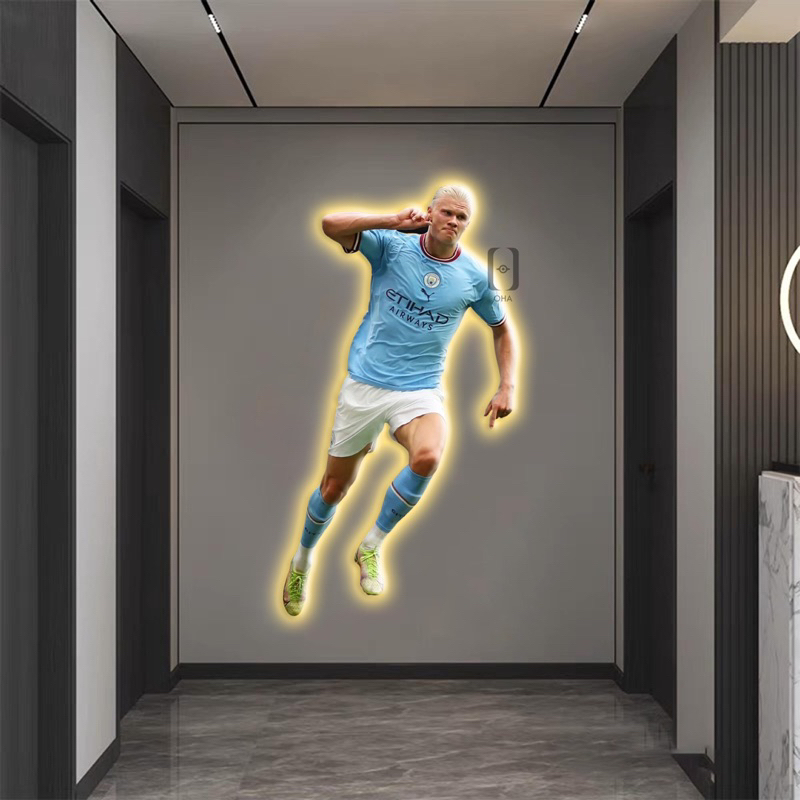 Tranh Led 3D Cầu Thủ Bóng Đá Trang Trí Phòng Ngủ Cửa Hàng Ấn Tượng OHA Decor
