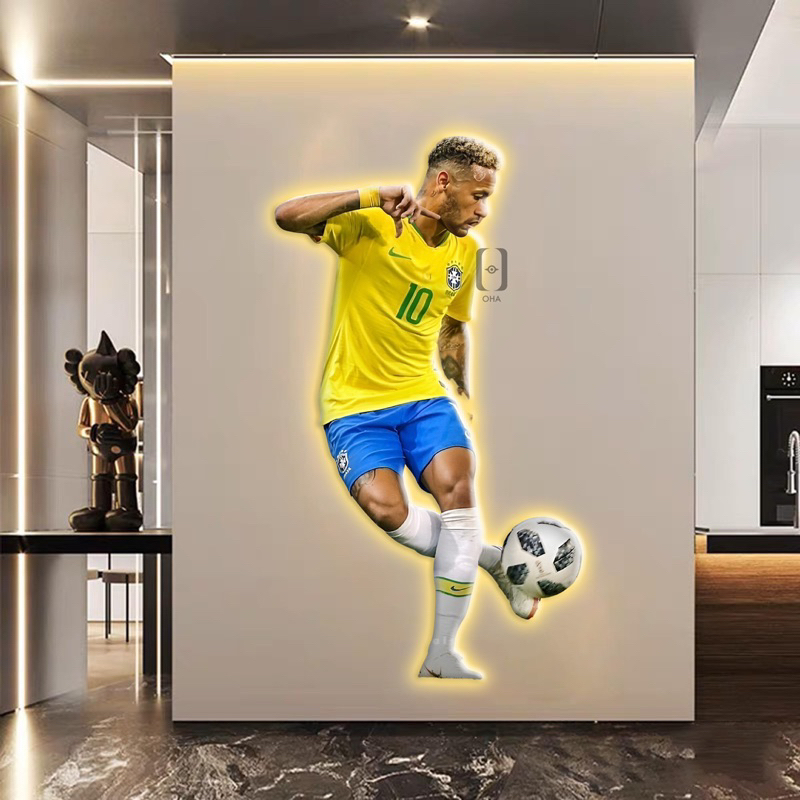 Tranh Led 3D Cầu Thủ Bóng Đá Trang Trí Phòng Ngủ Cửa Hàng Ấn Tượng OHA Decor